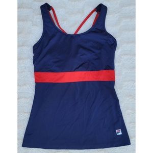 Fila navy blue and red tennis top